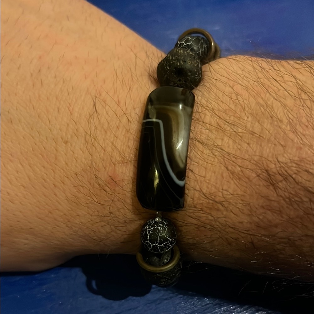 Black and Brown Beaded Bracelet